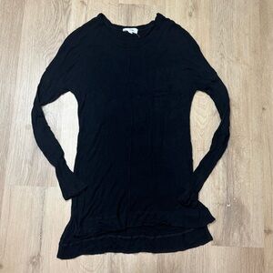 Hashttag Black Long Length Long Sleeve Top Shirt Small